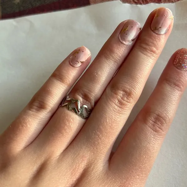 3/$20 Silver Tone Heart Love Multiple Patterned Circle Ring Size 5 - Image 2