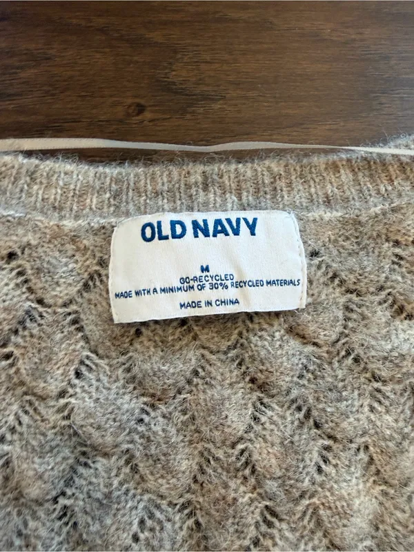 Old Navy Women's Pointelle Sweater Sedimentary Color Medium - C27-110 - Image 2