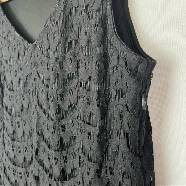 Isaac‎ Mizrahi Live Black Scallop Lace Sheath Maxi Dress XXS - Image 5