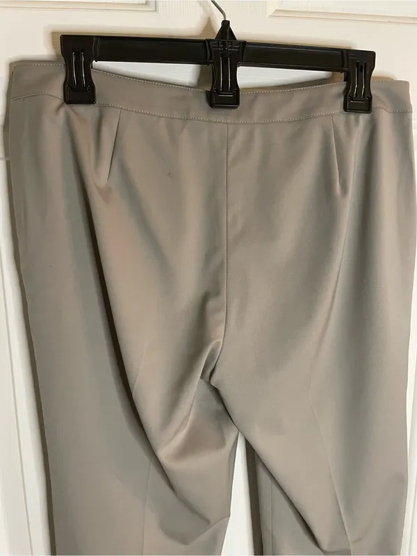 Lafayette 148 New York Taupe Straight-Leg Trousers Side Zipper Size 6 Bleecker - Image 8