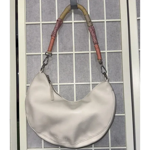 Anthropologie Urban Originals Boho White Luna Crossbody Slouchy Crescent Bag - Image 2