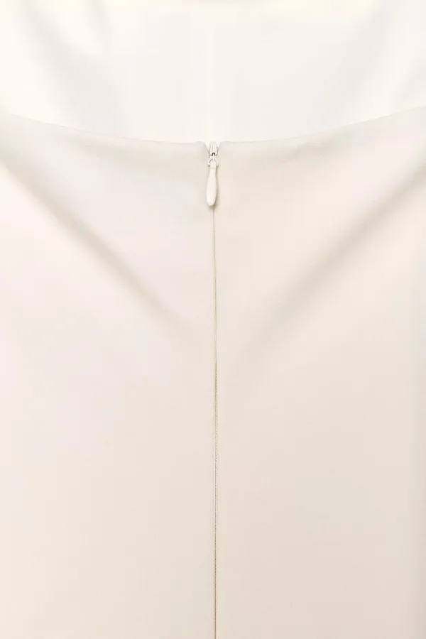 Zara Elegant White cream Halter corset ruffle Dress - Image 6