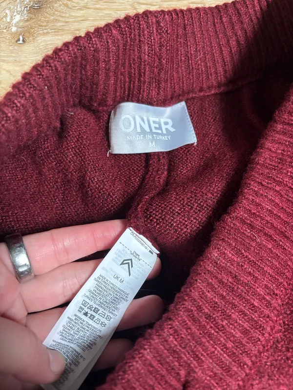 Oner Active Oversized Knit Straight Leg Pants Rosewood - Image 8