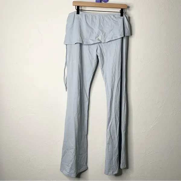 MOTEL‎ ROCKS XL NEW JACIE FLARE TROUSER OVERSKIRT LIGHT BABY BLUE Y2K 2000s - Image 4