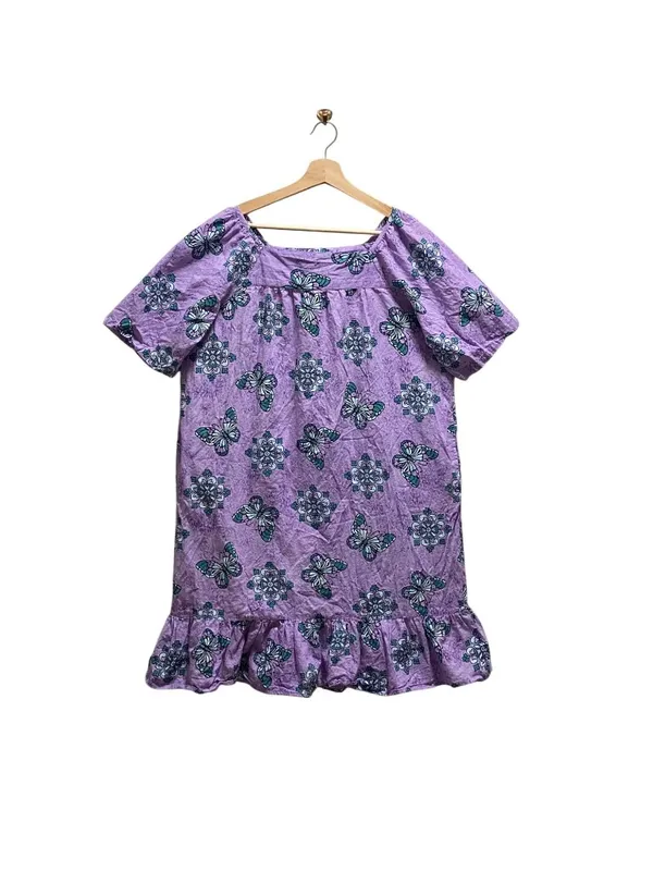 Sara Morgan Floral Print Shift Dress Purple Size M Vacation Summer Beach Coastal - Image 2