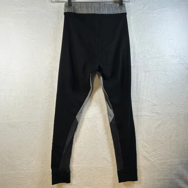 Victoria's‎ Secret PINK Yoga Leggings Black Grey Mesh Logo Waistband Size M - Image 2