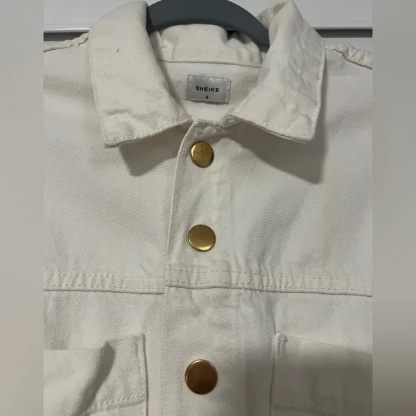 Sheike‎ $165 Nevada Ecru Denim White Gold Jumpsuit Australia Brand Slim - Image 4