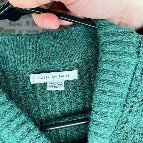 American Eagle | women knitted crewneck sweater oversized cropped - Image 2