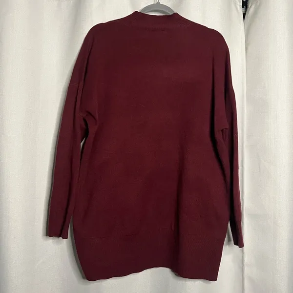 Torrid Burgundy Maroon Silver Sequin Moon Mock Neck Sweater 1X - Image 5