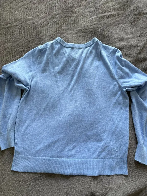 Banana Republic Womens Blue Pointelle Front Cardigan Sweater Sz L - Image 5
