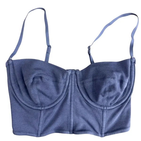 SKIMS Outdoor Bustier Steel Blue Gray Underwire Corset Size Small New - Image 2