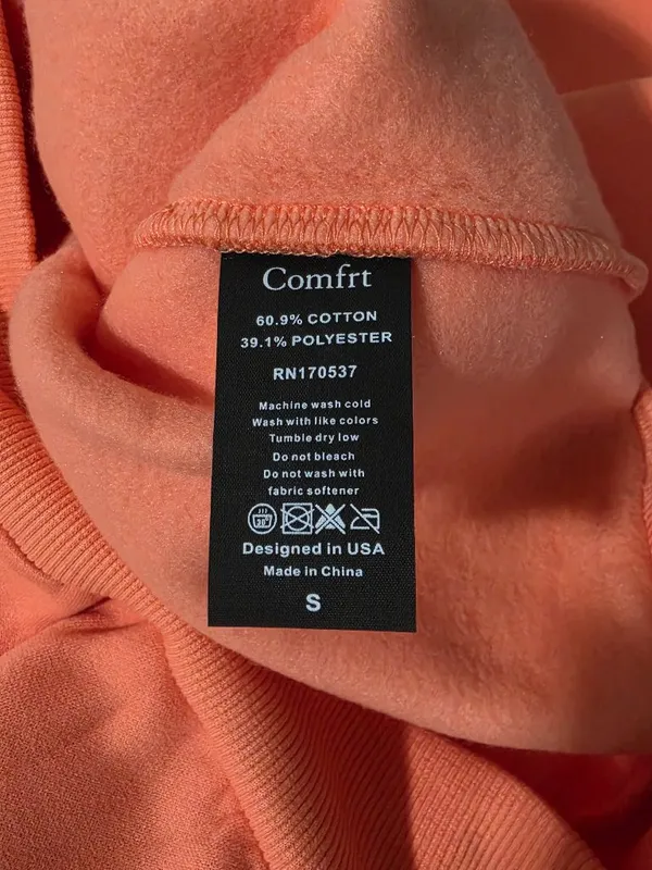 Comfrt Signature Hoodie - Coral - Size S - Image 9