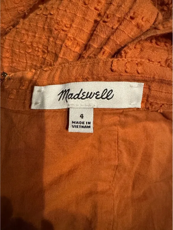 Madewell Orange Cotton Midi Dress Size 4 - Image 3