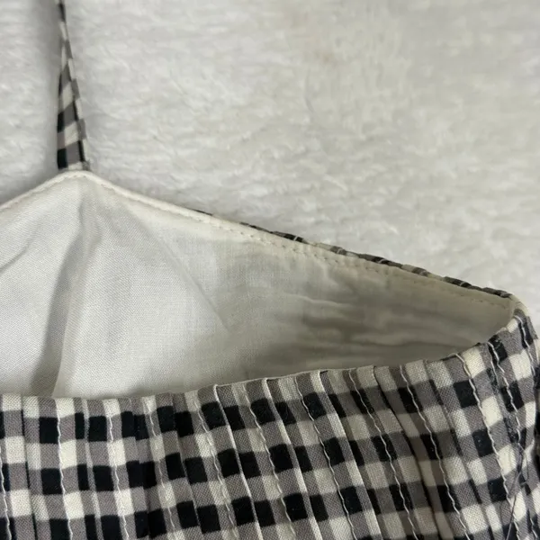 Reformation Black White Gingham Smocked Peplum Cami Top Spaghetti Strap M - Image 7