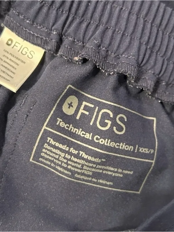 Navy FIGS Yola Skinny Scrub Pants - Image 3