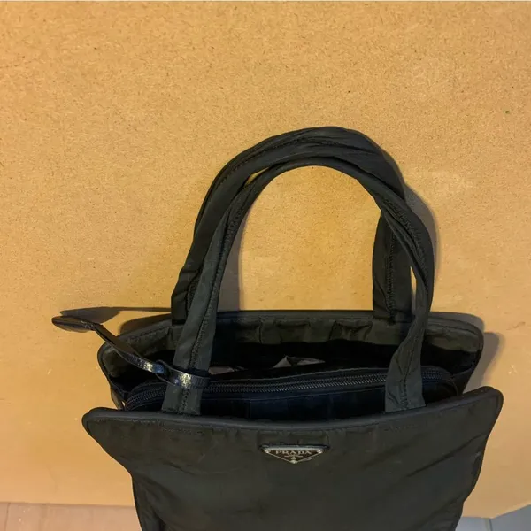 Prada Black Nylon Tessuto Shoulder Bag With Lock & Key - Image 6