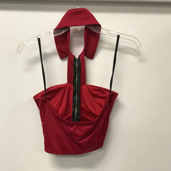😀 NWOT B Envied Red Cut Out Crop Top Made in USA - Image 3
