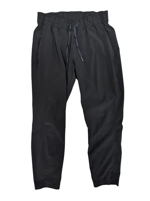 Lululemon On The Fly Pants Drawstring Waist Pull On *Woven 28" Black 6 - Image 4