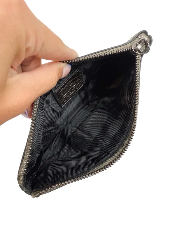 Y2K Burberry Gray Silver Plaid Wristlet Wallet Clutch - Image 6