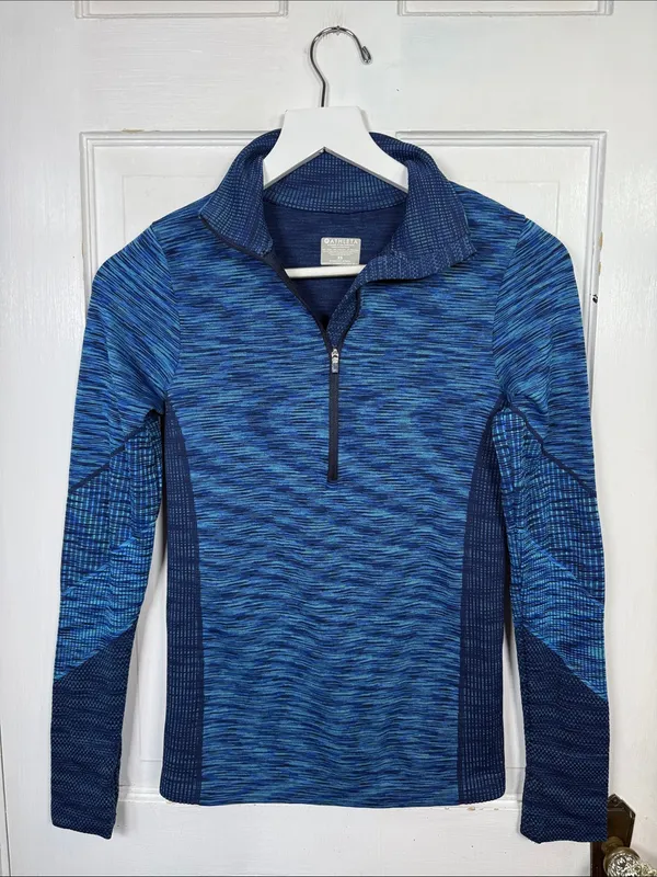 Athleta Flurry Half-Zip Athletic Training Blue Pullover W2421 Sz XS - Image 2