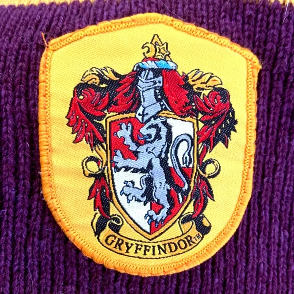 Harry Potter Gryffindor Scarf Costume Halloween Purple Yellow Stripe Lambs Wool - Image 2