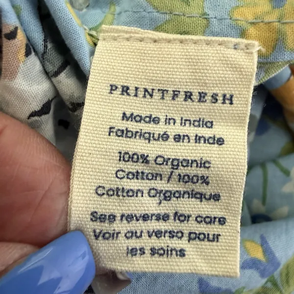 Printfresh Must Love Cats Pajama Set XS Blue Organic Cotton Top & Crop Pants NWT - Image 15