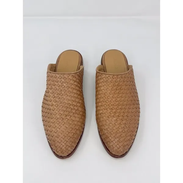 Nisolo Ama Womens Sandals Brown Leather Woven Mule Slip On Slide Boho US 7.5 - Image 2