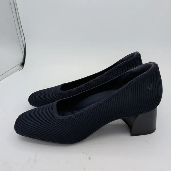 VIVAIA Melody 2.0 Square Toe Chunky Navy Ribbed Knit Block Heel Pumps 7.5 38.5 - Image 2