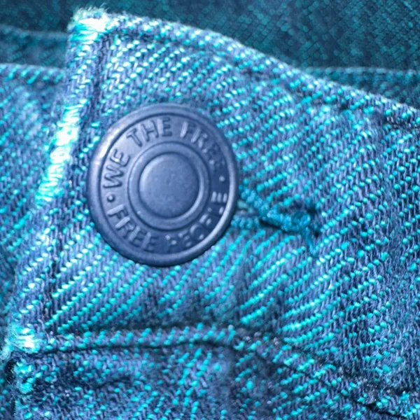 We The Free Wide Leg Cropped Jeans Raw‎ Hem Teal Green High Rise 28 - Image 9