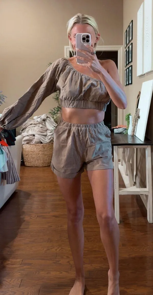 Two piece short set Brown - Image 2