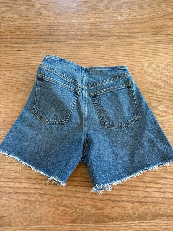 Abercrombie & Fitch Lace-Up Denim Shorts — Blue - Image 3