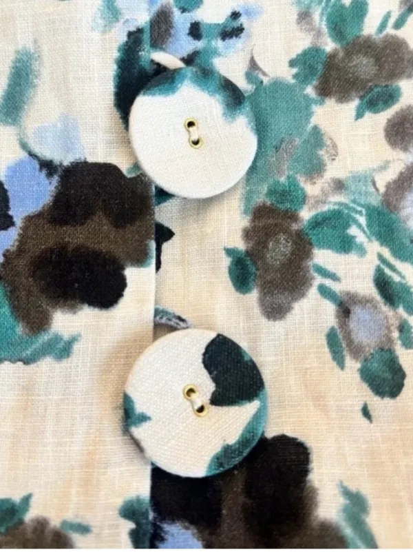 Tuckernuck Blue‎ Blooms Linen Maxi Dress Size XS Floral Coastal Vacation - Image 4