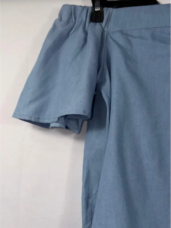 Iris Light Blue Off Shoulder Top Size Medium - Image 2