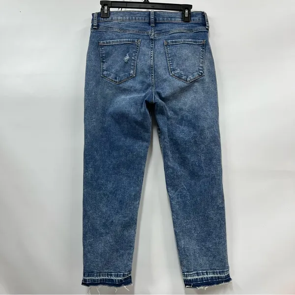 NWT a.n.a size 10p high rise straight Blue denim Jeans Distressed raw hem - Image 12