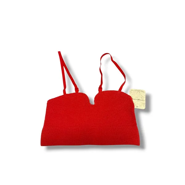 Free People Intimately XS/S Red Smocked Sweetheart Crop Tube Top NWT - Image 4