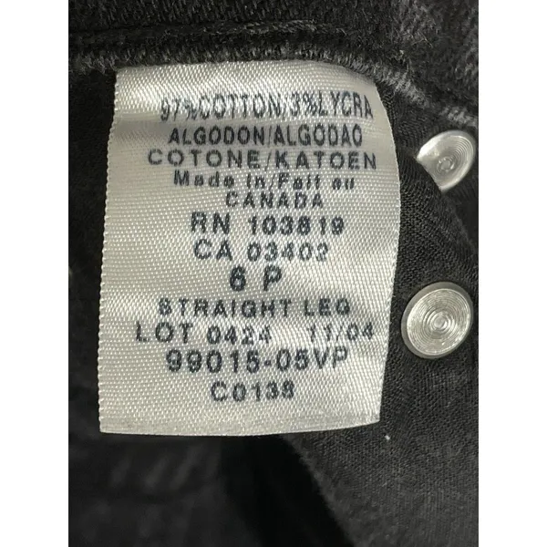 Harley-Davidson Straight Leg Jeans Womens 6P Black Denim Bar & Shield Logo - Image 7