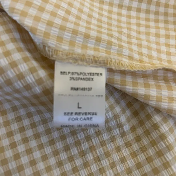 HYFVE‎ Cream Gingham Ruffle Skirt Size Large - Image 6