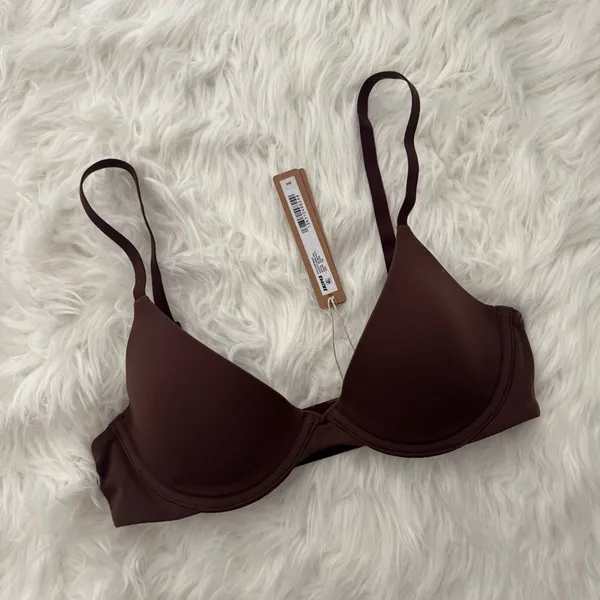 Skims Fits Everybody Scoop Plunge Bra Cocoa Size 32B - Image 3