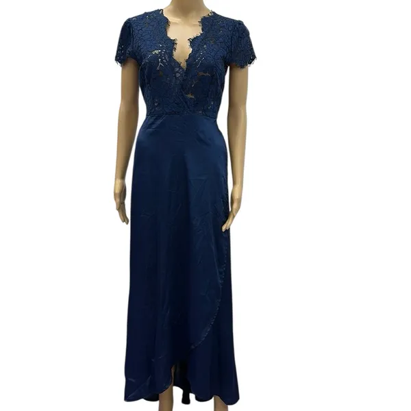 Showpo Kiss Of True Love Blue Lace Bodice Wrap Skirting Maxi Dress Womens 6 - Image 2