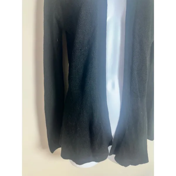 Banana Republic Black‎ Peplum Open Front Textured Knit Cardigan Sweater Small - Image 5