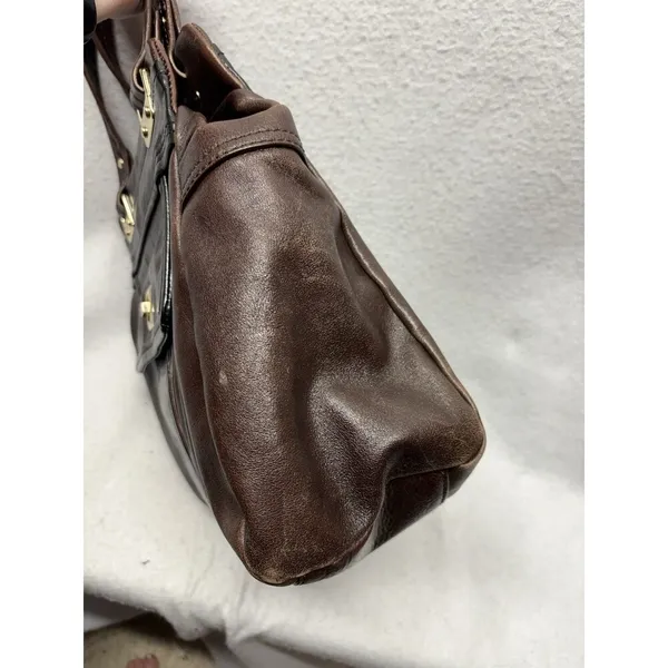 Kate Spade Rare Brown/Black Leather Turn Lock Shoulder Bag Purse With Dust Bag - Image 11