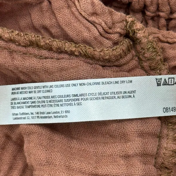 Anthropologie Daily Practice The Jerry Cinched Crop Top Cotton Brown Medium - Image 8