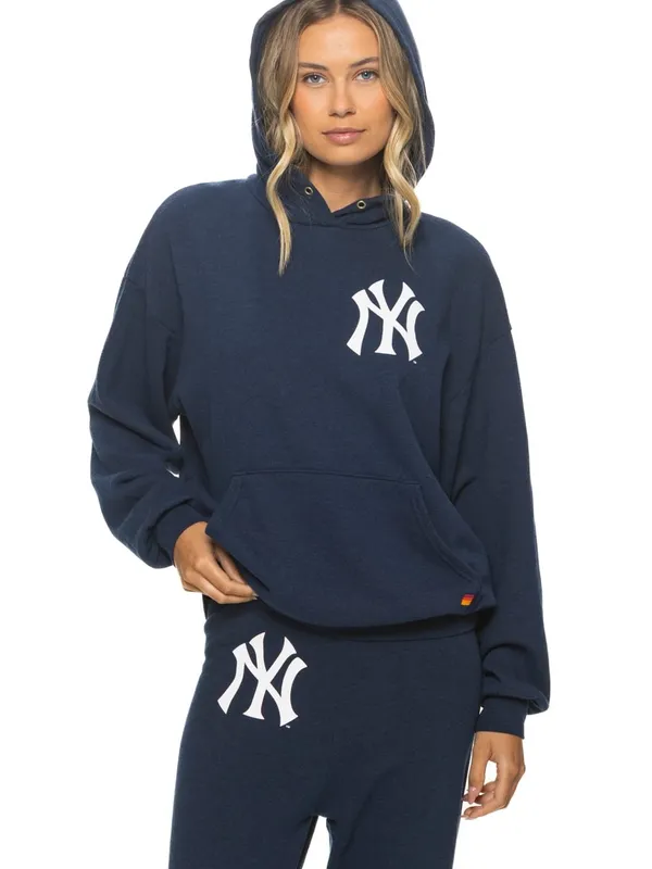 NEW YORK YANKEES x AVIATOR NATION 2026 RELAXED PULLOVER HOODIE NAVY SIZE MED NWT - Image 2
