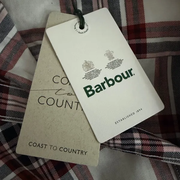 Barbour Bethwin Shirt Womens 10 White‎ Red Blue Plaid Cotton Button Down - Image 5