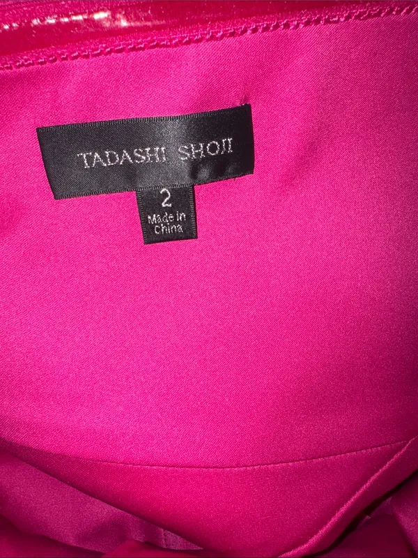 NEW Tadashi Shoji Cassera Strapless New Fuchsia Pink Draped Strapless Gown Sz 2 - Image 9