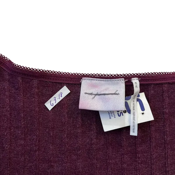 Out From Under Maroon Rib Wrap Crop Top Women Medium Size NWOT | 63-18 - Image 3