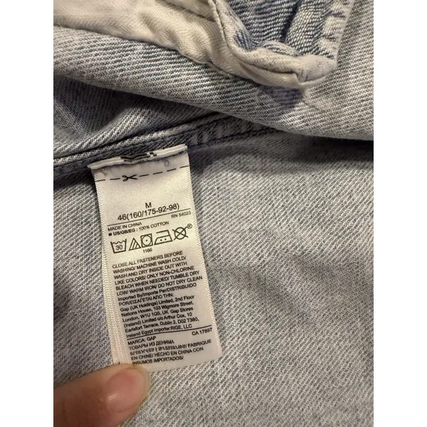 Gap Women's Denim Jean Jacket Acid Light Wash Classic Size M Spring Summer - Image 6