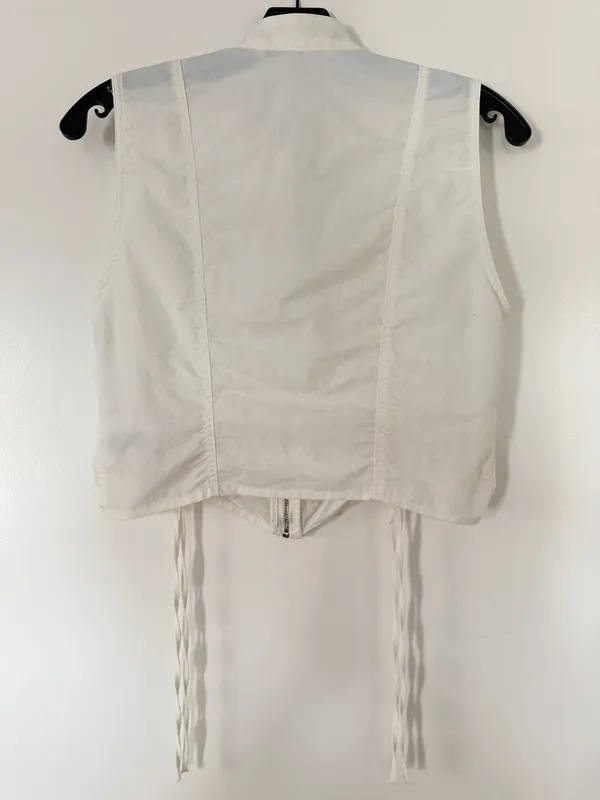 ZARA Zipper Top Crop White Small - Image 6