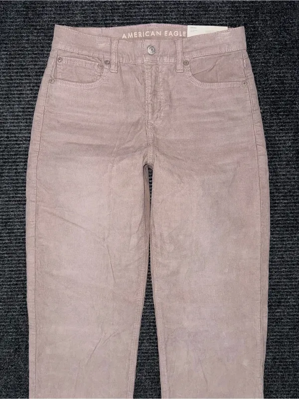 American Eagle NWT 90s Straight Dusty Rose Corduroy Pants Women’s Sz 2 SHORT - Image 3