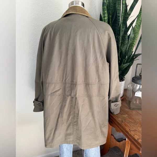 Vintage Barn Coat Corduroy‎ Collar Plaid Lining Size 12 - Image 3